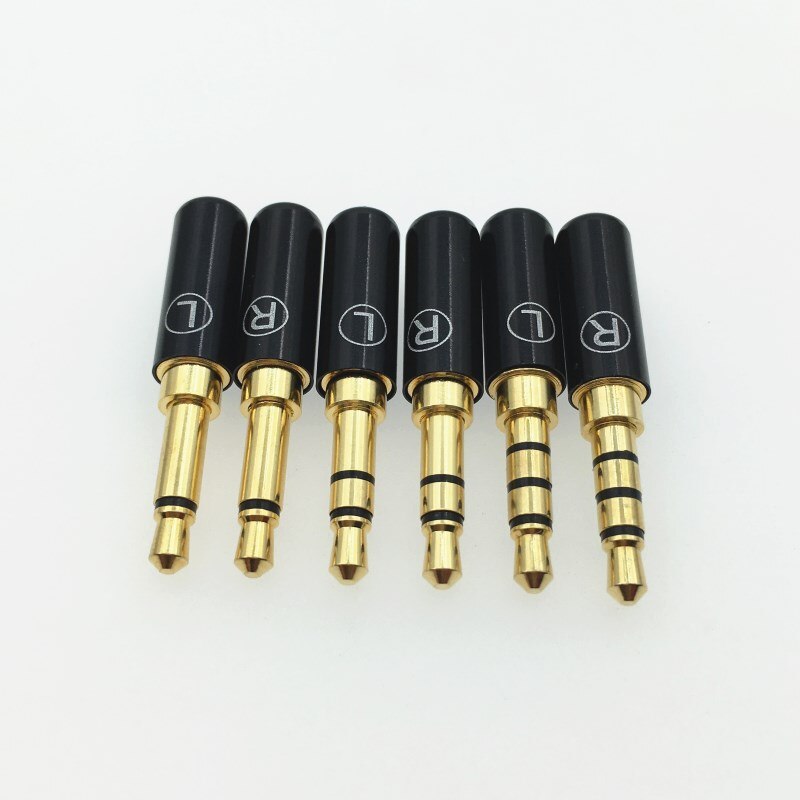 1 Paar Mini 3.5Mm 2 / 3 / 4 Pole Audio Plug L + R 3.5 Mono / Stereo male Adapter Met Clip Jack Voor Diy Hoofdtelefoon Connector