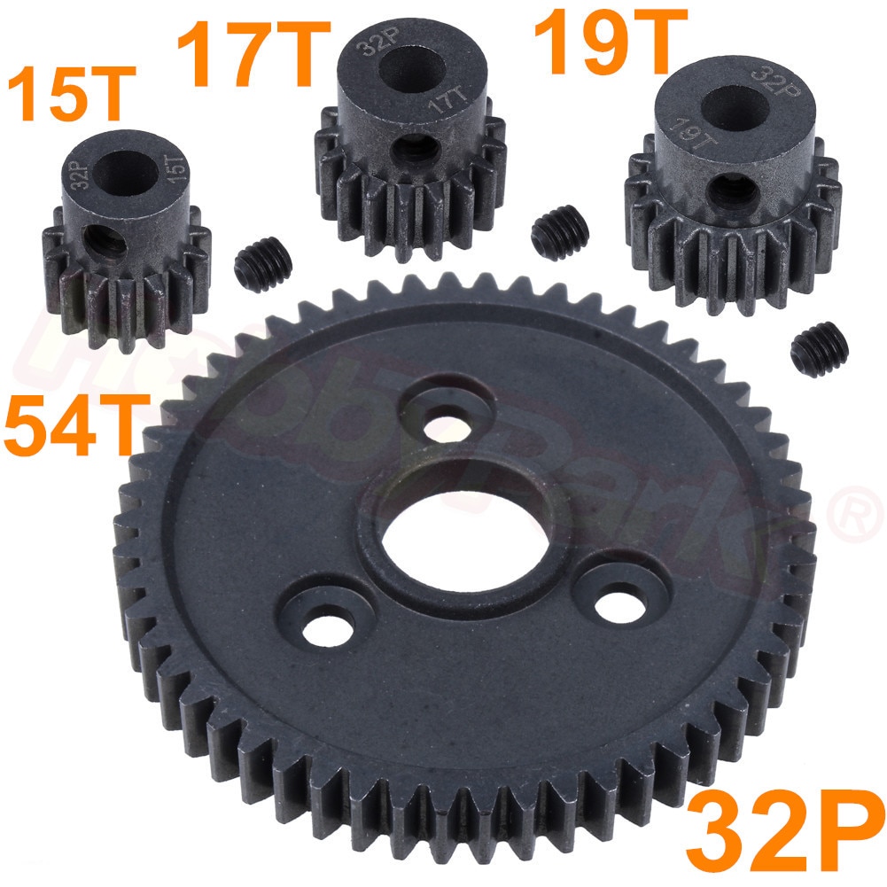 32P Stalen Metalen Tandwiel 54 T/15 T 17T 19T Motor Tandwielen voor Traxxas slash 4x4 Stampede 4x4 VXL Rustler 4X4 E-Revo T-Maxx