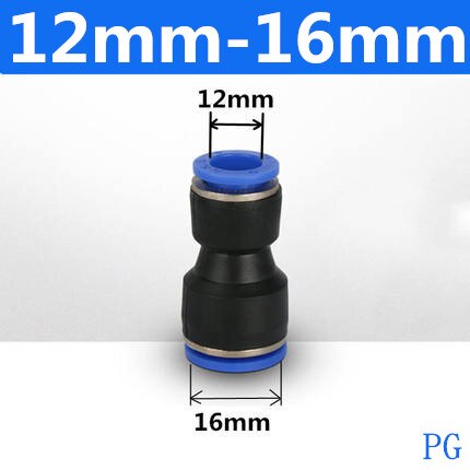 Pneumaattiset liittimet kiinnitys muoviliitin pu  pg 4mm 6mm to 8mm 10mm ilma-vesiletku putki työnnä sisään suorat kaasun pikaliittimet: Pg 12-16