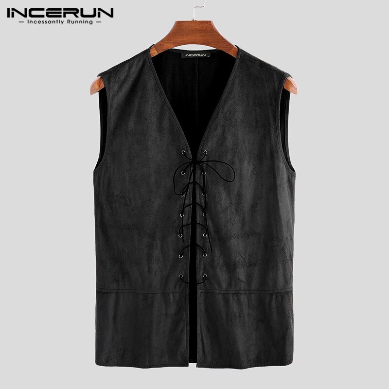 Kallspin Heren puur katoen gebreide V-hals pullover effen kleur knoop