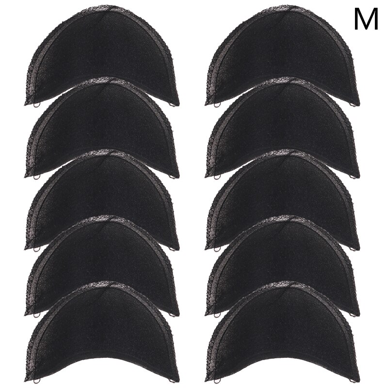 10Pcs = 5Pairs Schoudervullingen Zachte Gewatteerde Schouder Pad Encryptie Foam Voor Blazer T-shirt Kleding Naaien Accessoires: Black M