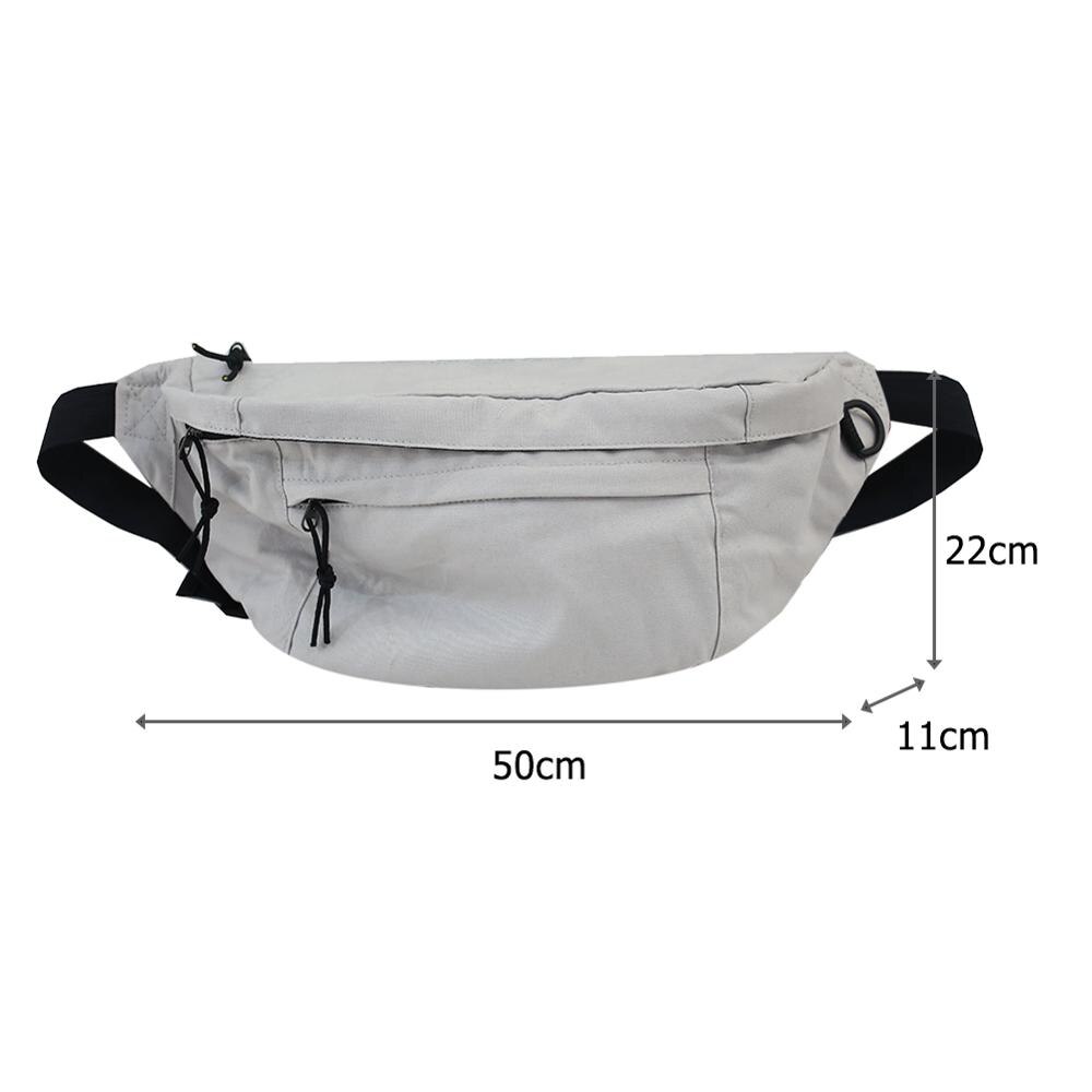 Canvas Casual Fanny Taille Zakken Unisex Effen Kleur Borst Straat Rits Crossbody Schoudertas Mode Vrouwen Mannen Canvas Pack