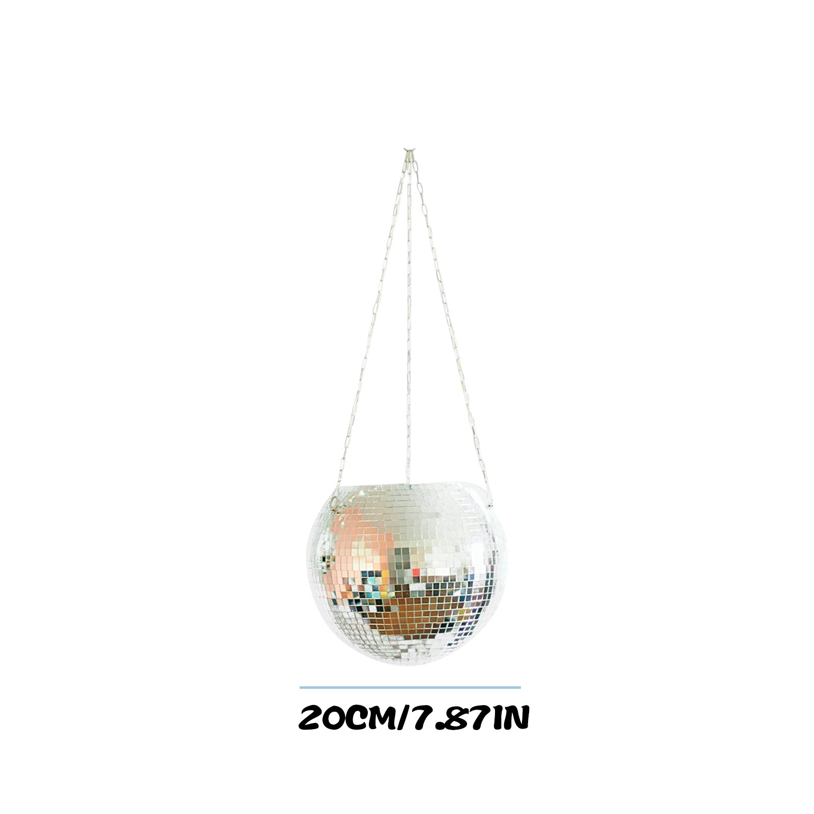 Retro Disco Ball Planter Basket Round Mirror Hanging Pot flower pot Wall Planter Pot Hangin Vase Desktop Decoration Balcony Vase: 20cm