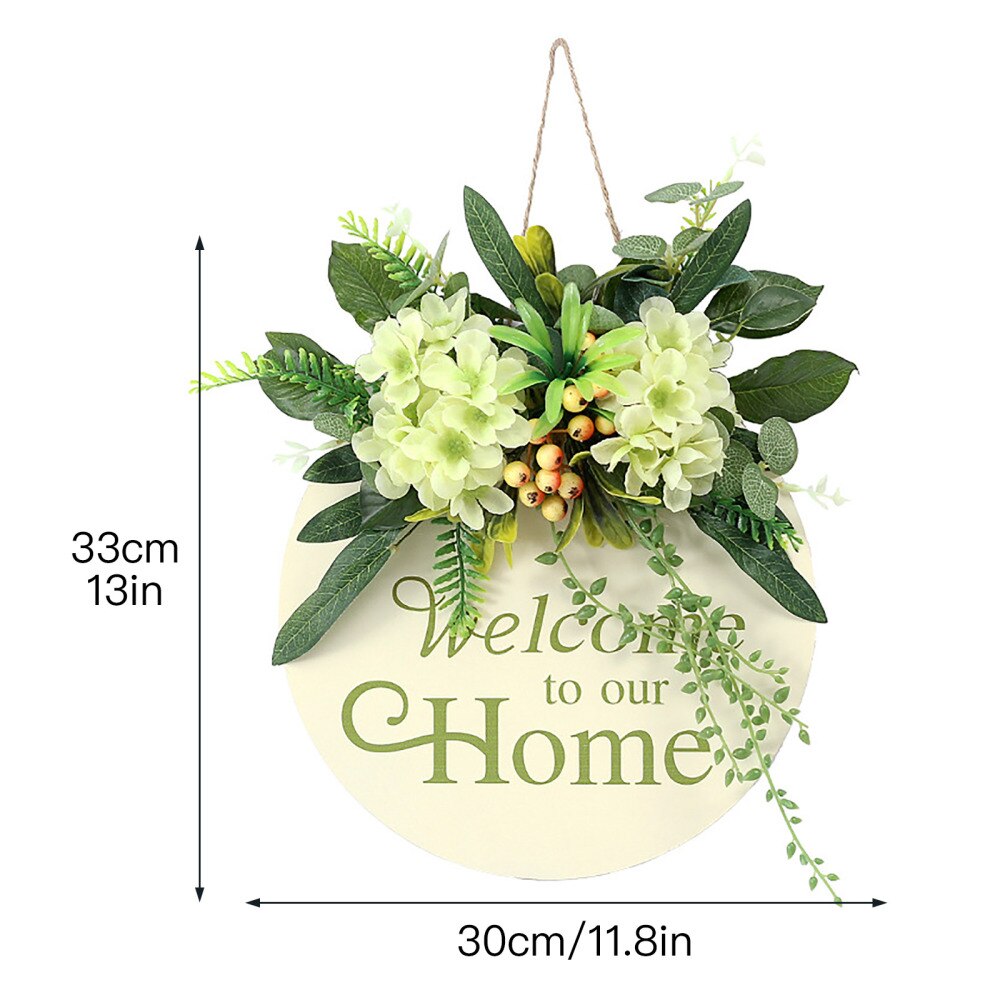 Spring Sunflower Wreath Wall Hanging Welcome Sign Wooden Signs Excellent Material Front Door Decoration Artificial Flower