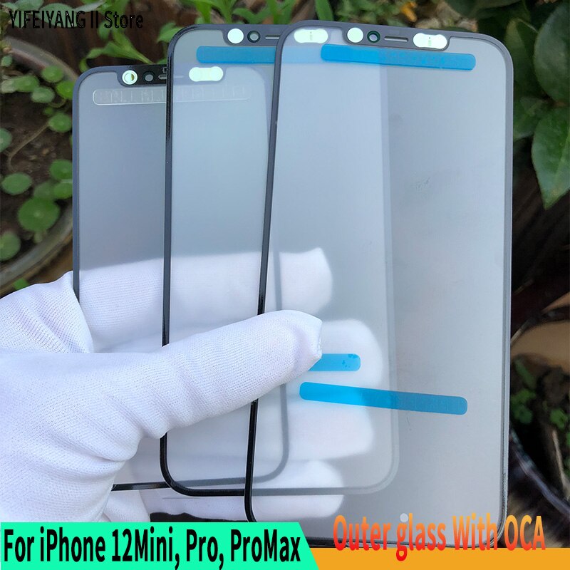 10 pcs A for iPhone 11 pro max X XS XR MAX LCD outer glass With OCA Glue LCD touch lens Replacement