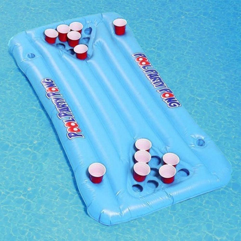 145*60 Cm Bier Pong Zwembad Float Opblaasbare Drijvende Bier Pong Tafel Party Zwembad Lounge Vlot Voor Mannen Vrouwen
