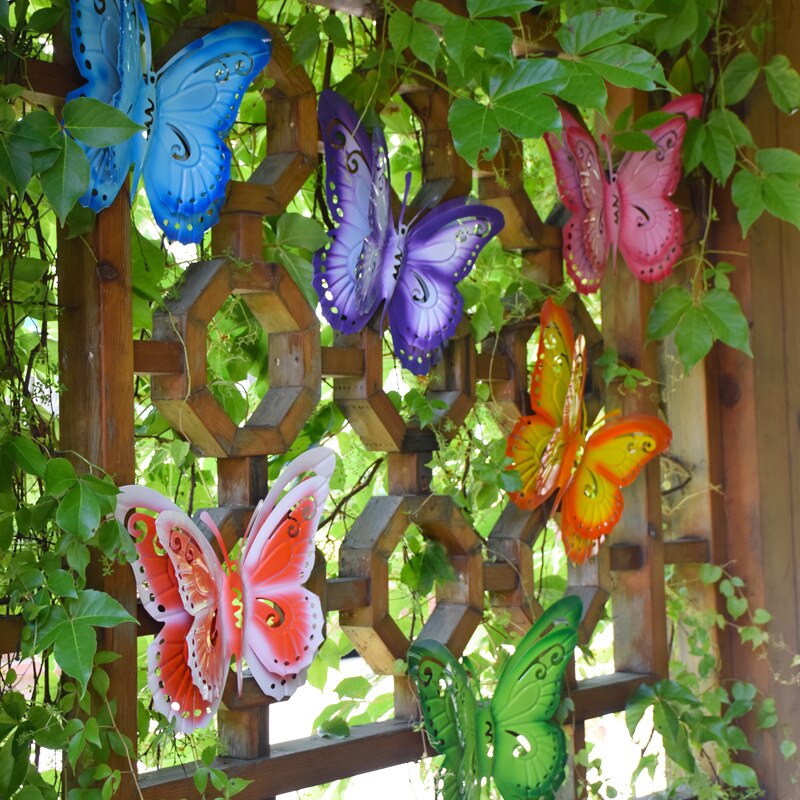 Grote Simulatie Vlinder Decoratie Ijzer Handwerk Outdoor Tuin Landschap Villa Dier Ornament Beeldjes