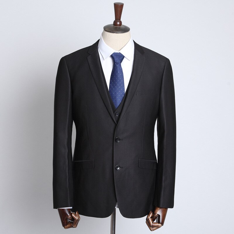 men black suit Suit business work wedding dress Single row two grain of buckle