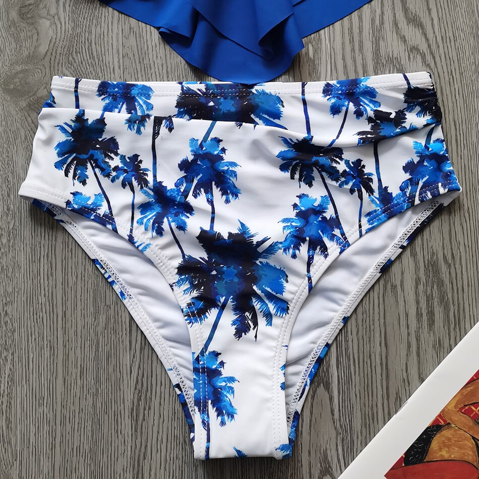 Ruche Meisje Badpak Kids Tropische Palm Meisje Bikini Set Tweedelige Kinderen Badmode 5-12Years Meisje Badpak Beachwear