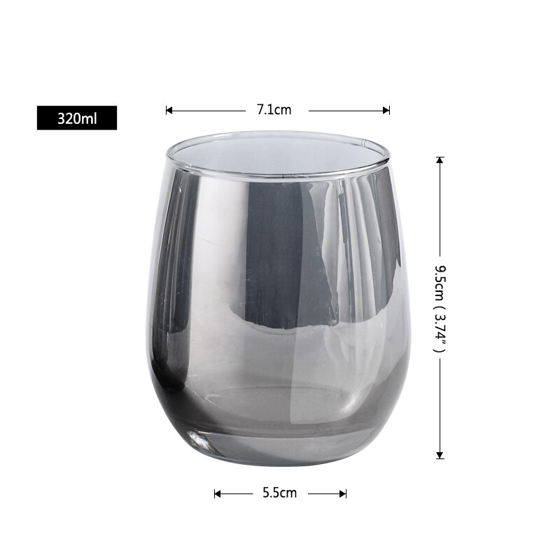 Upspirit grå plating whisky drikkeglass vann kaffe melk drinkware glass til hjemmet vodka ølbar hotell glass kopper sett: 320ml