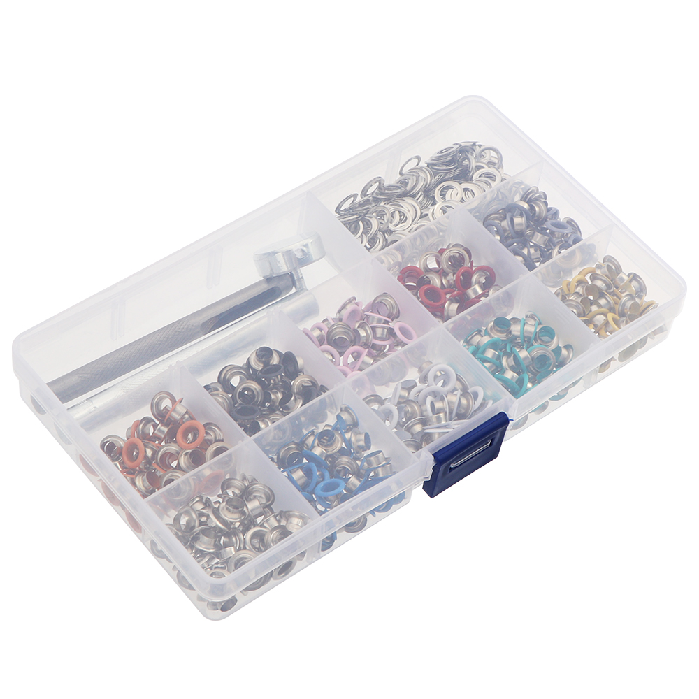 500 Sets Grommet Kit,Grommet Setting Tool Metal Eyelets Set with Install Tool Kit in Storage Box ,Leather Crafts DIY Projects