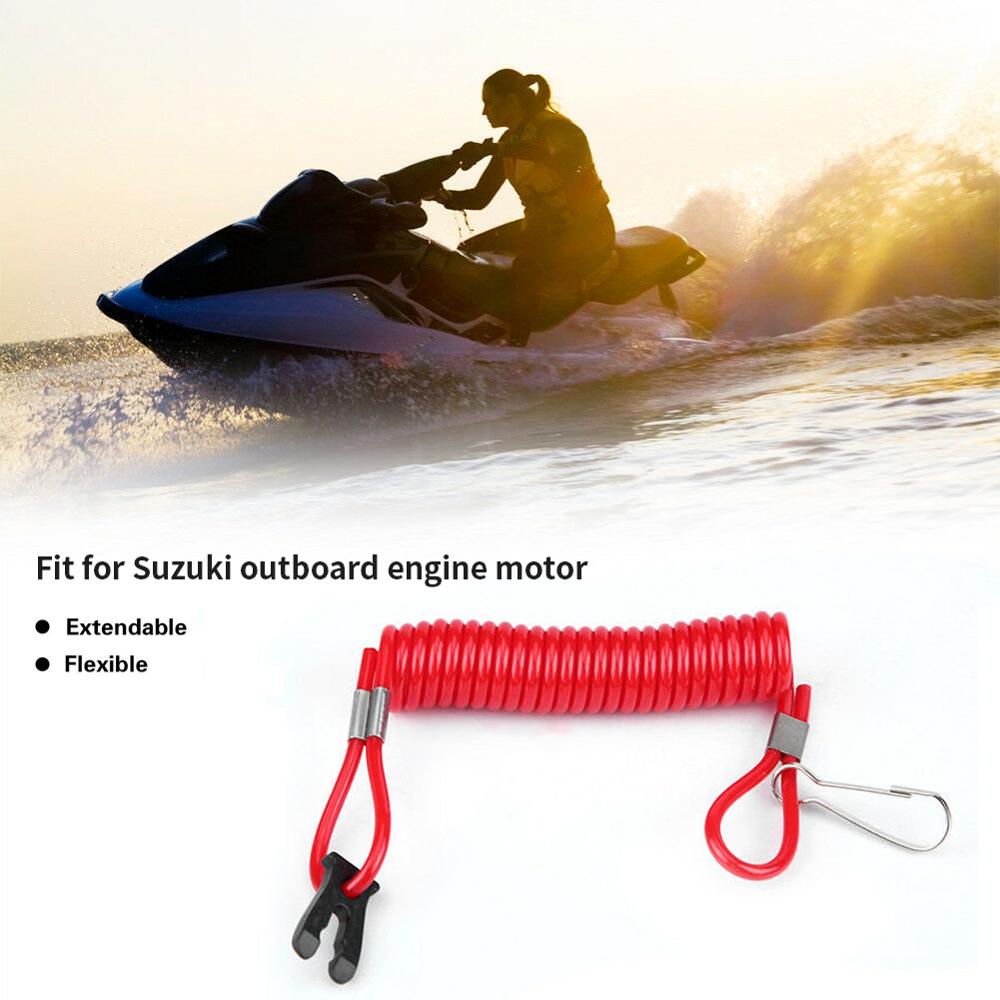 Boat Outboard Engine Ignition Emergency Kill Stop Switch Key Safety Lanyard Rope Clip Hook for Suzuki Motorcycle Accessories
