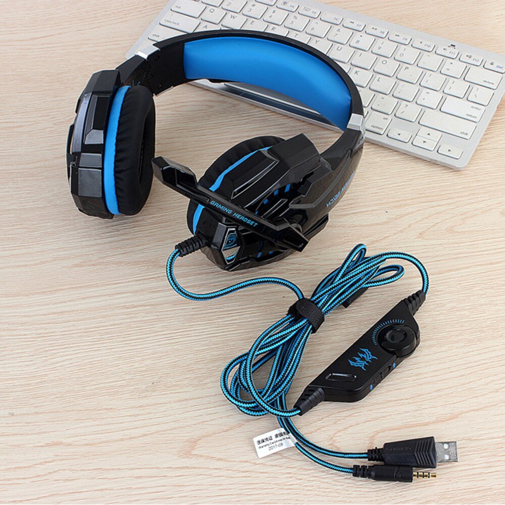 KOTION EACH G9000 3.5mm Game Gaming Headphone Headset Earphone Headband with Microphone LED Light for Laptop Tablet and Mouse