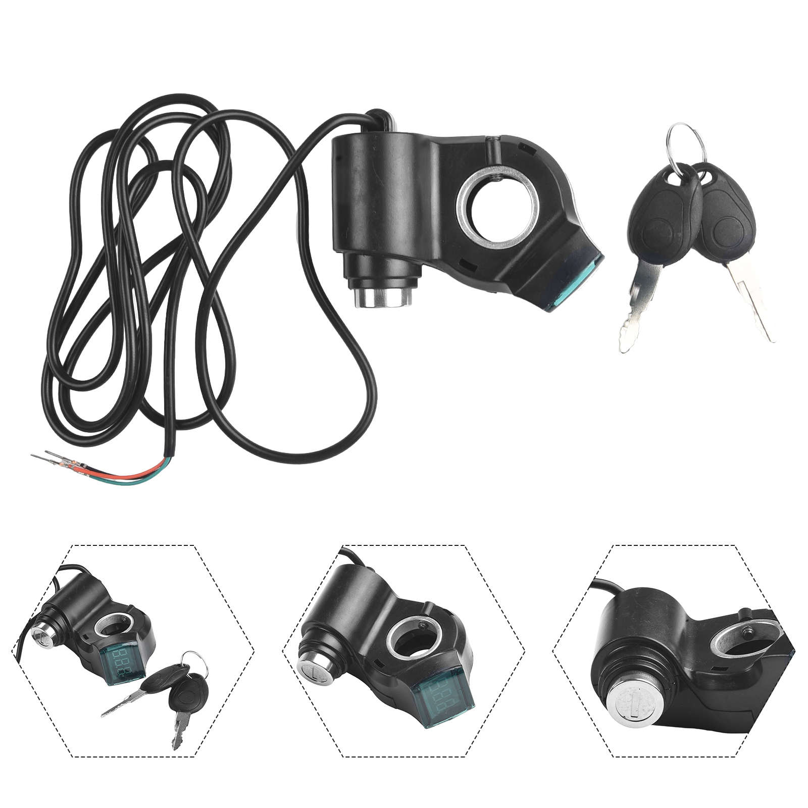 Elektrische Fiets Schakelaar Met Sleutels Ontsteking Voltmeter Voor Kugoo Elektrische Scooter Elektrische Voertuig Accessoires