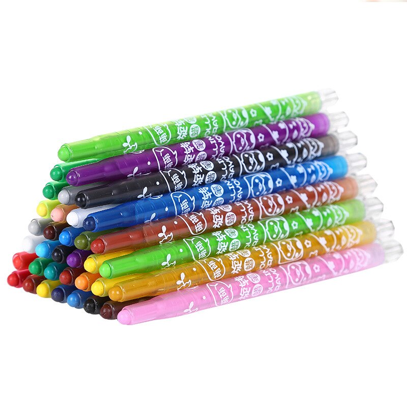 12/24 Colors Rotating Crayon Set Children Drawing Graffiti Set Washable Erasable Coloring Crayons School Stationery Art Supplies