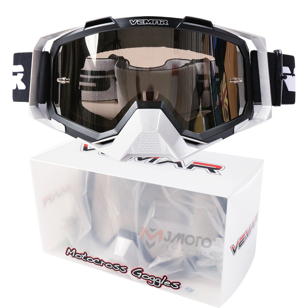 For 100% Motocross Goggles Windproof Anti-UV Anti-fog Lens Motorcycle Helmet Glasses Goggles Cycling DH Mtb Atv Moto Glasses: Black White