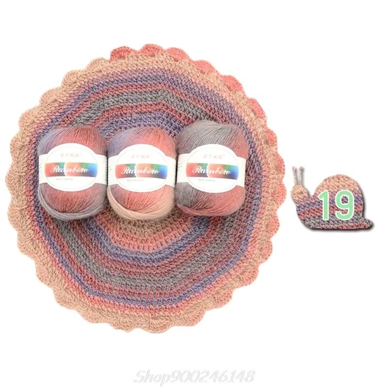Soft Worsted Yarn Rainbow Gradient Colors DIY Baby Knitting Wool Shawl Scarf Sweater Crochet Thread Supplies Jy16 20: 19