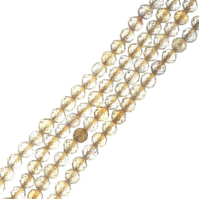 Pick grootte 3mm-2mm Touw transparante Kraal met Goud haar Crystal Losse kralen maken diy armbanden ketting