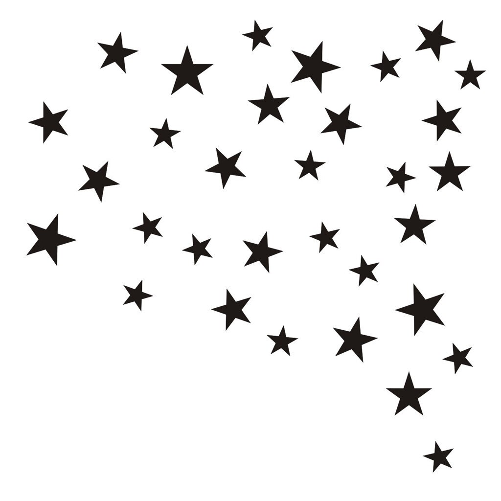Cartoon Starry Wall Stickers For Kids Rooms Home Decor Little Stars Wall Decals Baby Nursery Diy Art Mural Wall Sticker: B