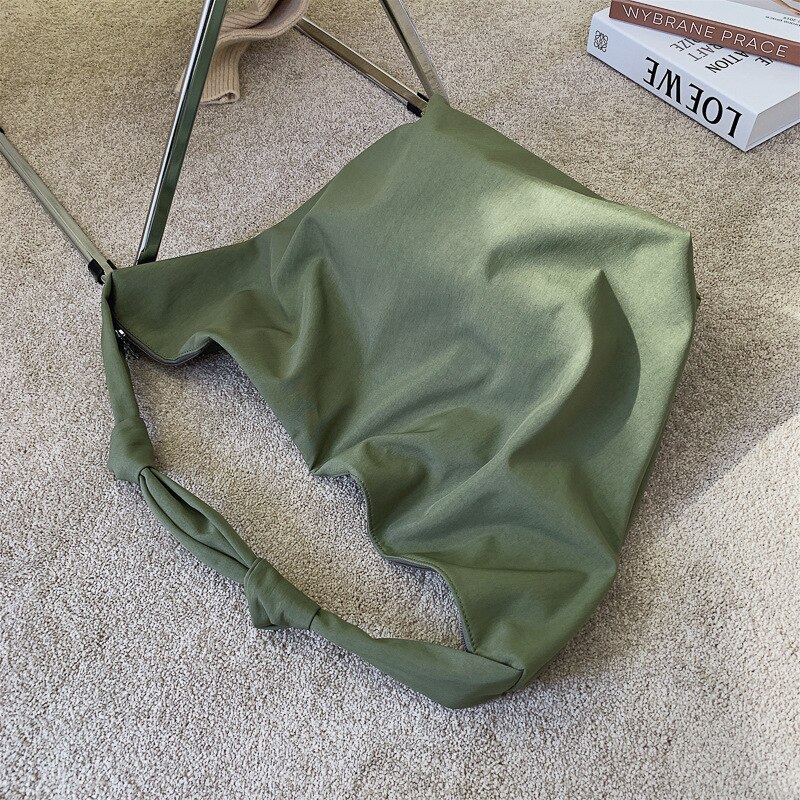 Frauen Schulter Tasche Nylon Handtasche Mädchen Käufer Umhängetasche Lässig Einfarbig Einfache Stil Große Kapazität Landstreicher Tasche: lvse