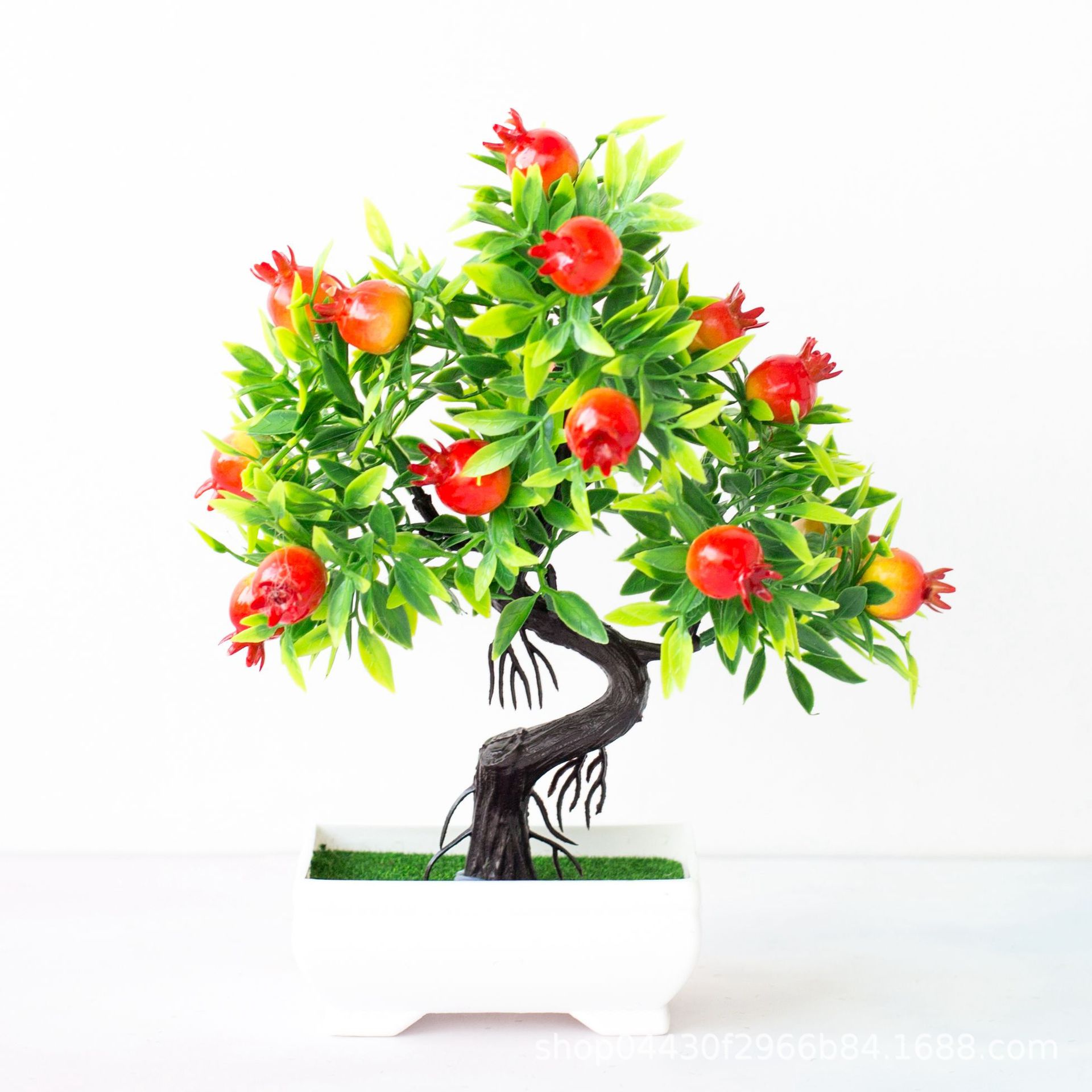 Kunstige planter bonsai simulering plast appelsin frugttræ potteplante potte ornamenter til hjemmet have hotel fest indretning: 15 hoved granatæble