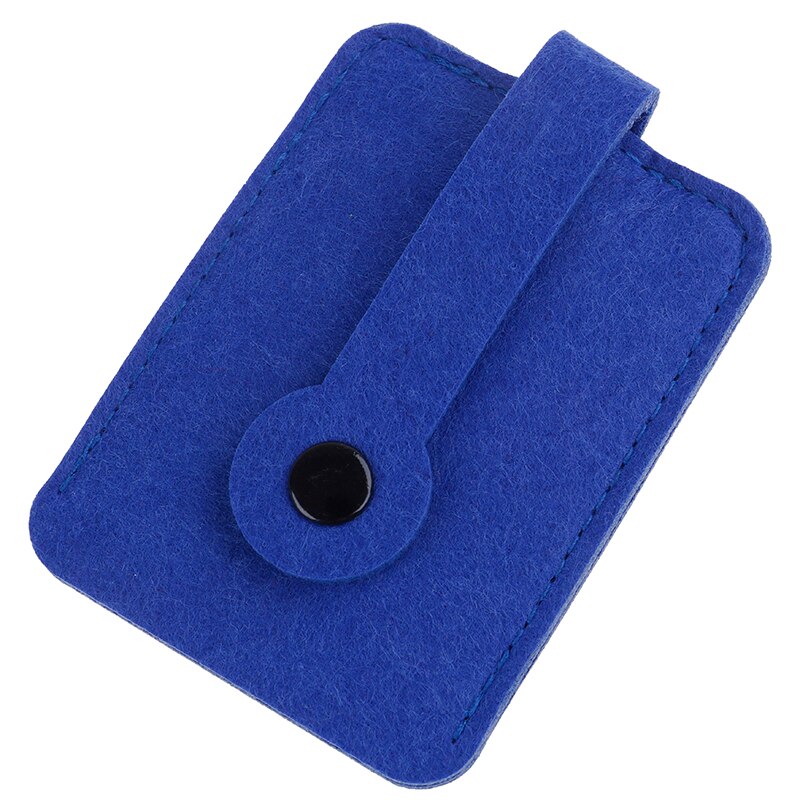 1 stk mænd kvinder uld filt nøglering holder taske taske lomme bil nøgle pung pung nøgler organizer taske: Blå