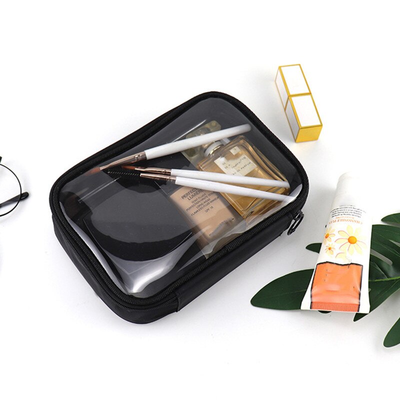 Transparent Make Up Bag PVC Cosmetic Bag Makeup Case Capacity Clear Travel Storage Pouch Toiletry Bath Wash Functional Organizer: Medium size
