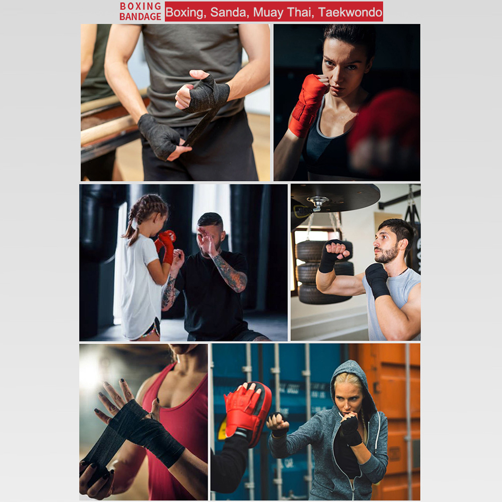 3/5M Boxhandschuhe Elastische Kickboxen Handwickel Atmungsaktive Muay thailändisch Handbandage Druck für Boxen Fitnesstraining