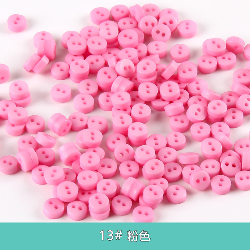 100 Uds. Mini botones de resina de 6mm, accesorios de costura coloridos para ropa infantil, álbum de recortes DIY con dos agujeros: Transparente