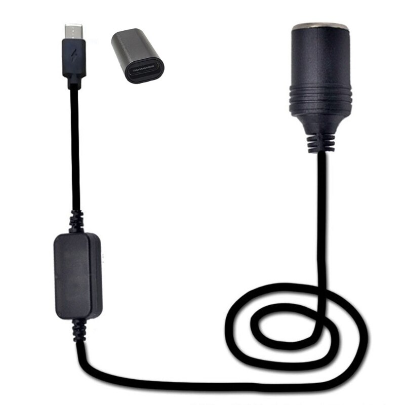 Usb c pd naarastyyppi c uros  to 12v autopistorasia virtajohto jännitteen näytöllä 1 xcb