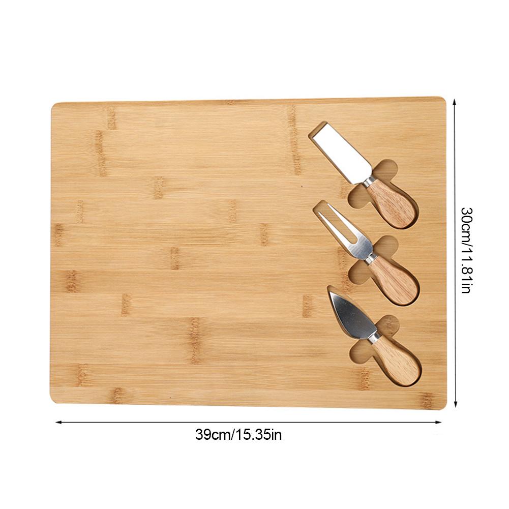 Cheese Board Set Durable Cheese Board With 3pcs Cheese Cutter Knife Slicer Kit Charcuterie Platter Serving Tray Cheese Cutter