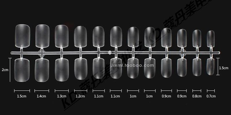 288 stk gør-det-selv 12 størrelser skønhed ovale falske negle korte fulddækkende negle ultra slim naturlig akryl uv gel nail art tip  ft051
