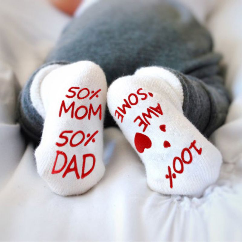 1 paar Nette Sätze Infant Baby Socken Gekämmte Baumwolle Baby Socken Infant Kleinkind Anti Slip Brief Drucken Socken 0- 1 jahre Neue