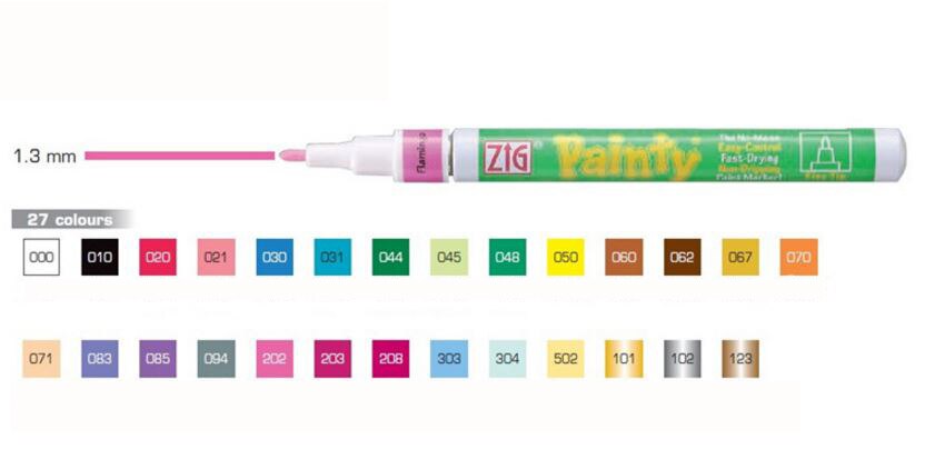 ZIG Markers Kuretake Brush Pen FMP-10 Painty Fine 1.3mm Water Resistant Japan