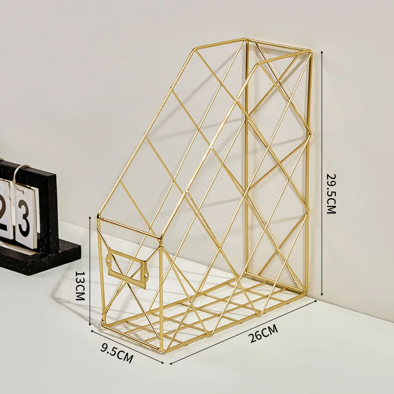 1/2- lags jerngitter bokorganisator bokholder hylle bokstøtte skrivebord aviser fil oppbevaringsboks holder hjemmeinnredning: Oransje