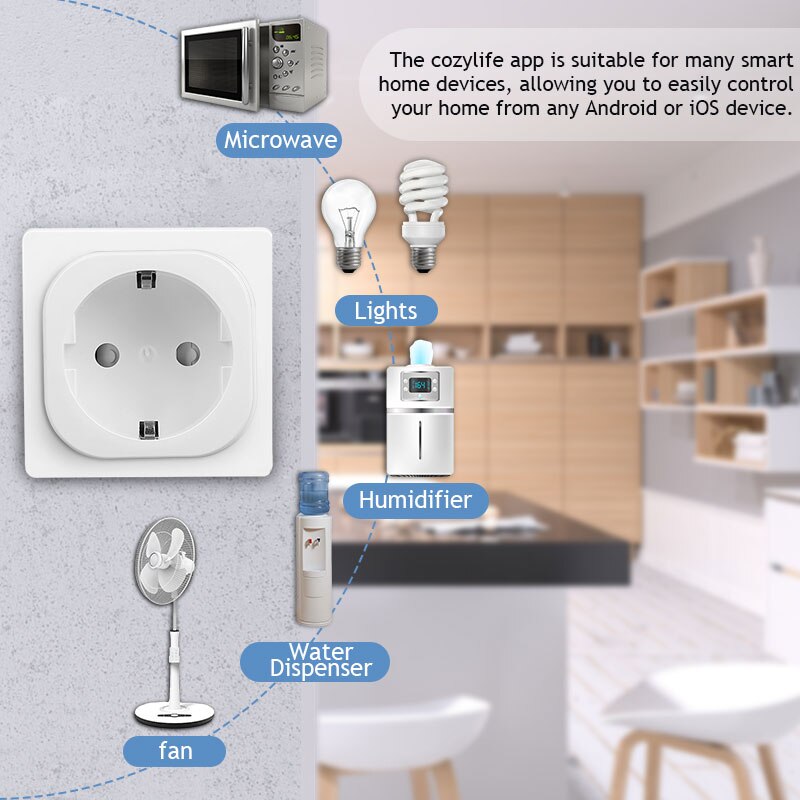 Aubess Wifi Smart Socket Eu 16A Draadloze Plug Energie Metering Timing Tuya Smart Leven App Werken Met Alexa Google yandex Alice