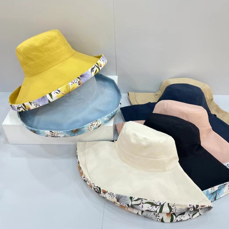 Cappello da pescatore giapponese nuova visiera parasole Doppio viso estiva da donna cappello con visiera uv cappello da spiaggia visiera a tesa larga