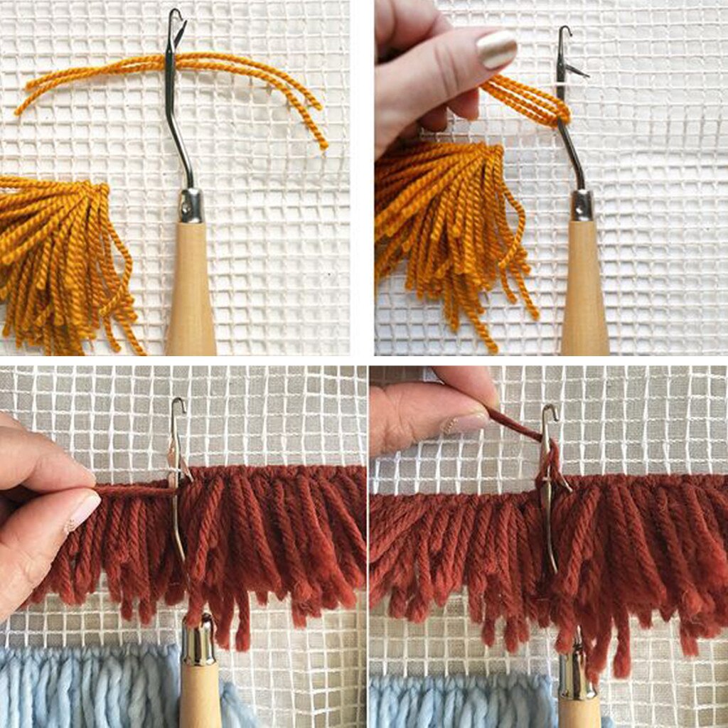 Låse krog mesh lærred klud taske tæppe tråd krog håndværk forsyninger diy håndværk låse krog tilbehør kroge håndværk holdbart gitter #g30