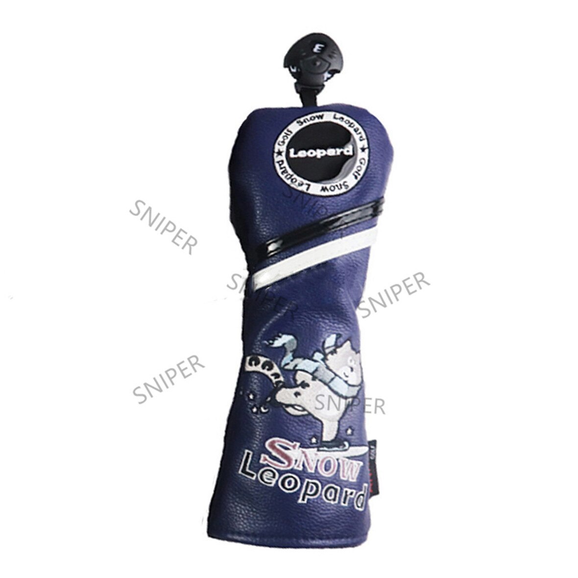 Snow Leopard Golf Driver Headcovers Sporting Goods Golf Driver Fairway Hybrids Woods Covers PU Leather Head Covers Set: Hybird cover