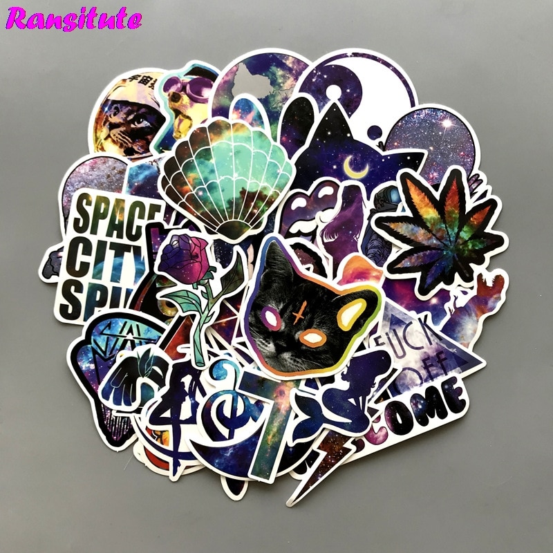 R146 42 Stks/set Harajuku Star Mix Sticker Laptop Skateboard Bagage Fiets Doodle Applique Cool Waterdichte Sticker