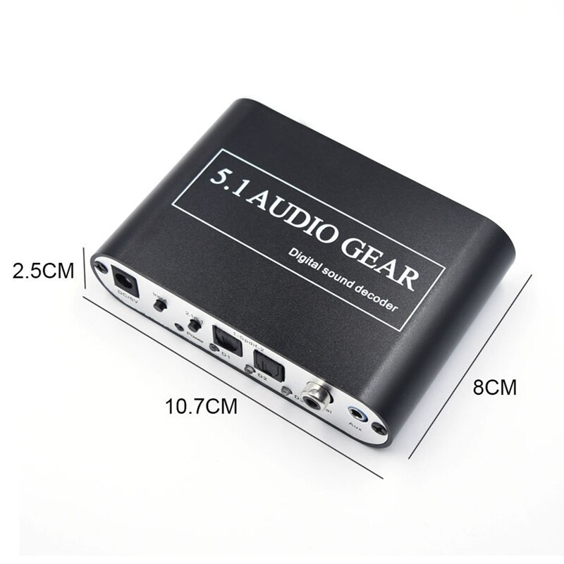 DTS AC3 Digital Audio Sound Decoder 5.1 to Analog Output Sound Decoder Amplifier Dolby 5.1 Audio Decoder EU Plug
