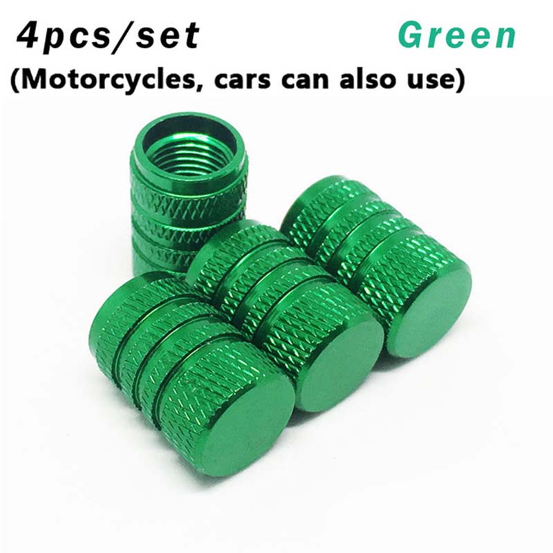 4Pcs Air Valve Cap Bike Wheel Tire Covered for Bicycle Motorcycle Car Universal Tube Tyre American Style Cap Cycling Accessories: Green