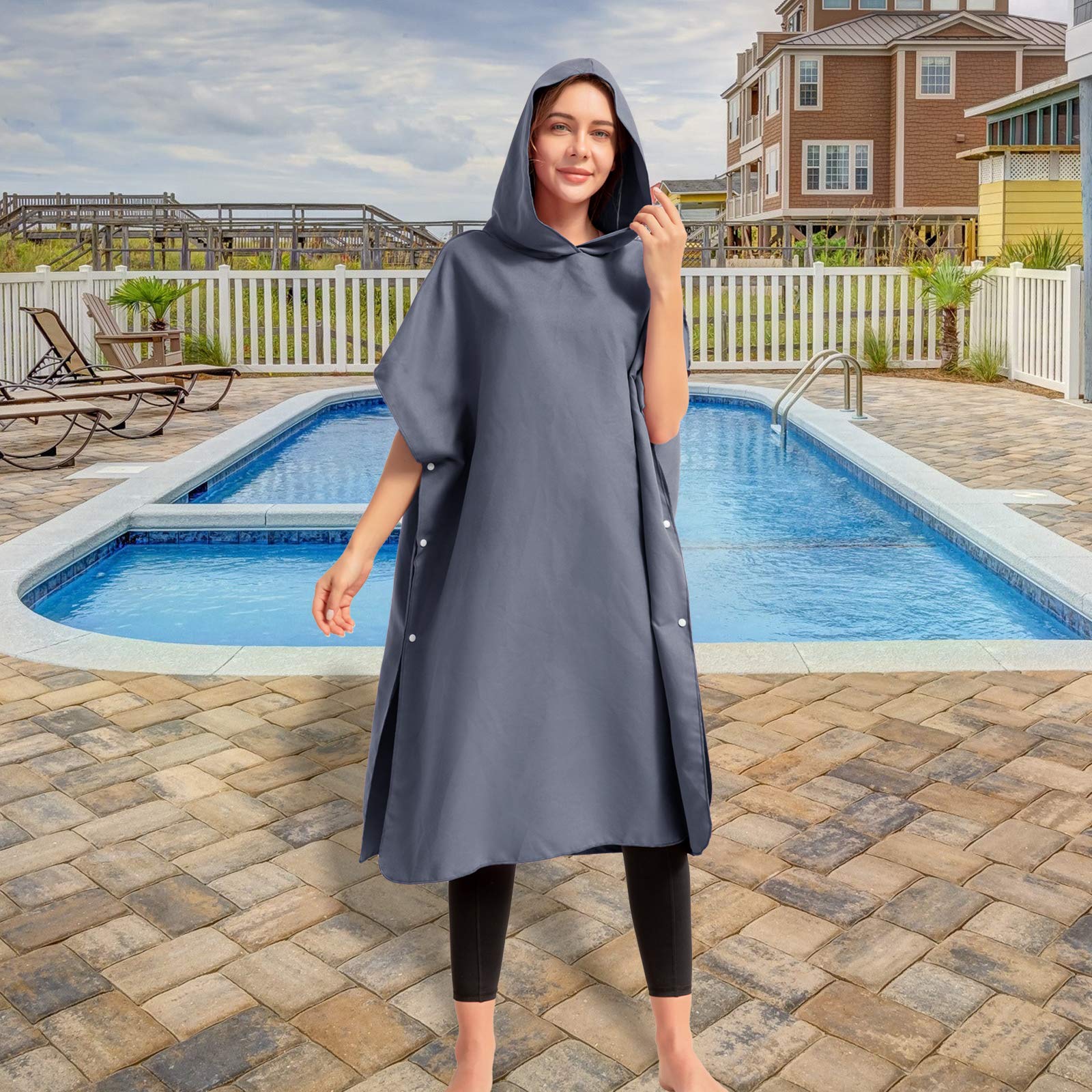 Mikrofaser-Kapuzenhandtuch für Männer und Frauen, Schwimmen, Strand, Reisen, schnell trocknend, Wickelmantel, Umhang, Badetuch, Bademantel, Surfen-Poncho, Sauna, Spielen