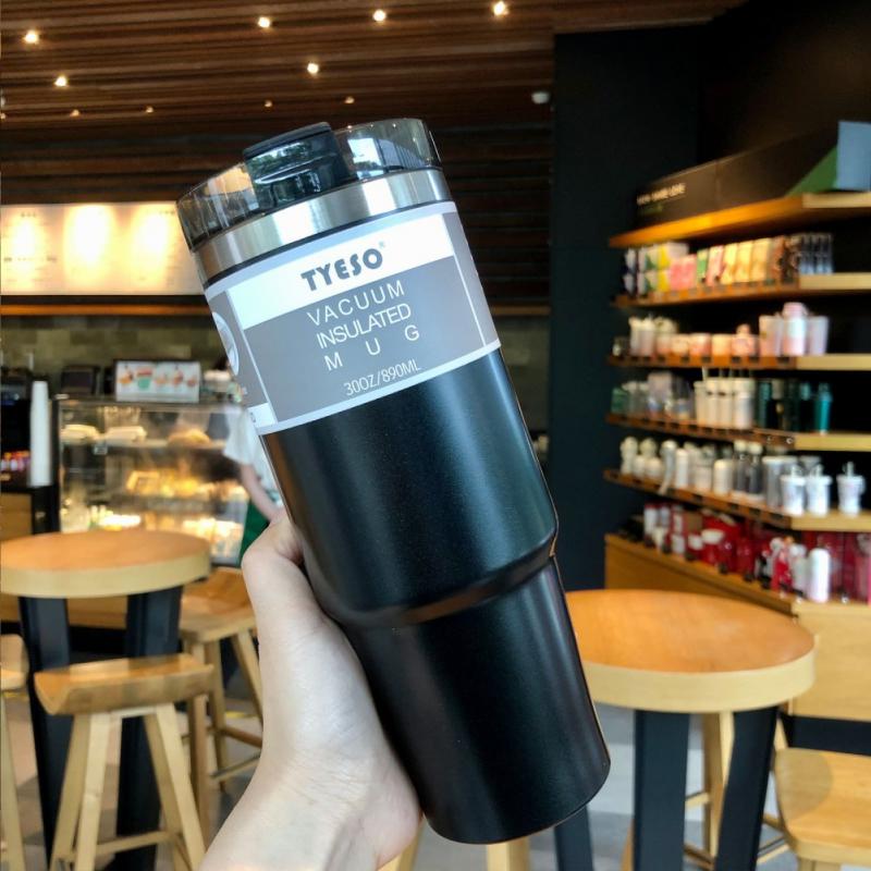 600/900ML Coffee Mug Thermos Tumbler Water Cup Stainless Steel Cups Vacuum Flask Thermos Bottle Thermal Cup Garrafa Termica Cup: E 890ML