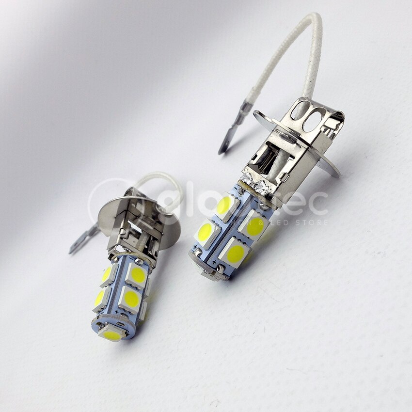 2 Stuks H3 9SMD 5050 Wit 9 Smd Lamp Koplamp Helderheid Led DC12V Auto Mistlamp Lamp Led lampen 6500K Glowtec