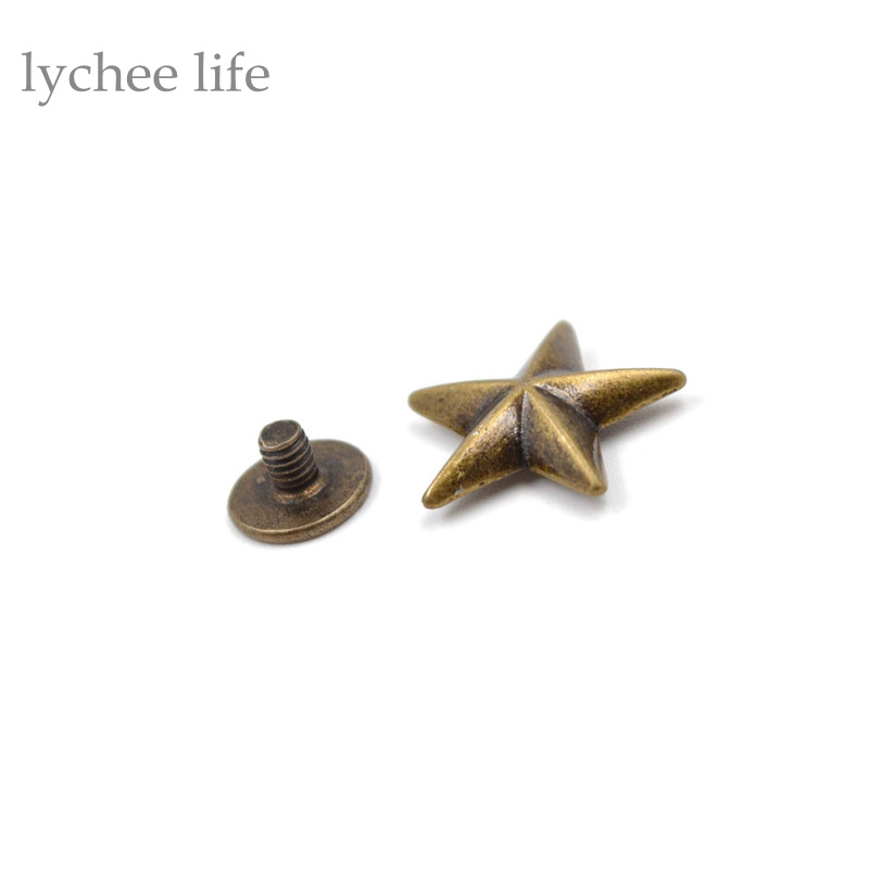 Clous à vis en étoile, Rivet à clou en cuir, pour chaussures de maroquinerie, sac, ceinture, accessoires de vêtement, 10 pièces/lot