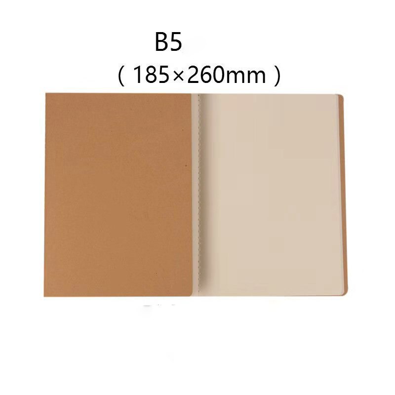 EZONE B5 Kraft Notebook Black Kraft Cover Notebook Blank Pages Line Paper Sketchbook Planner Notebook School Supply Stationery: T1