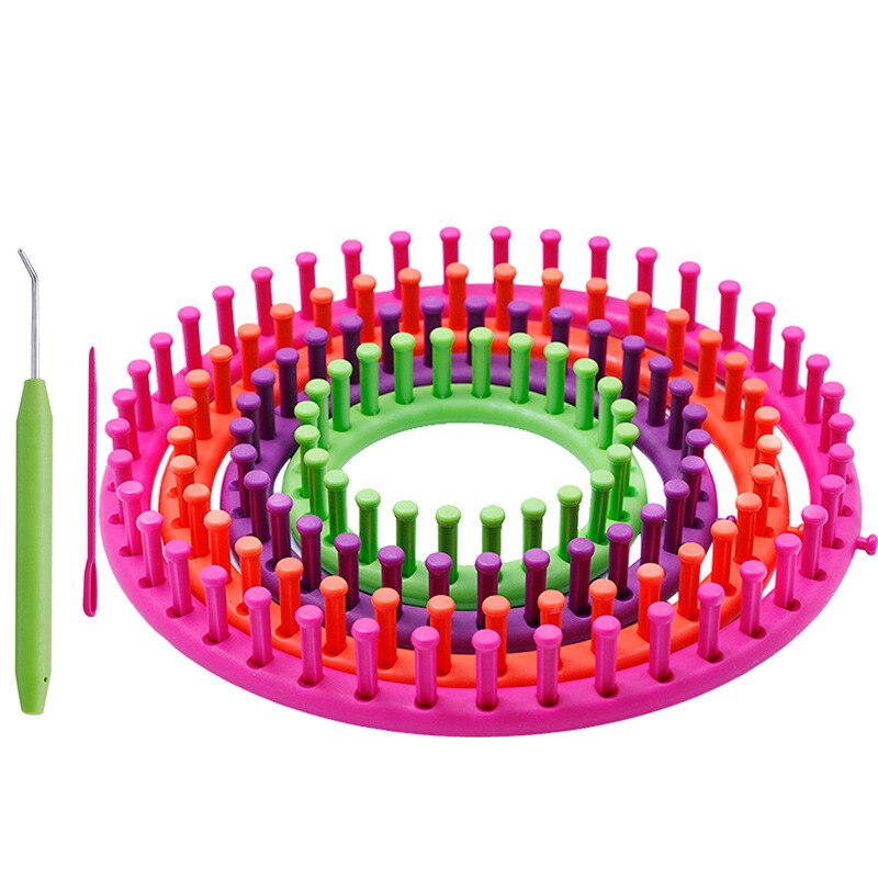 Telar redondo de punto para Kit de herramientas DIY, 4 Uds., sombrero redondo de plástico, bufanda circular, suéter, telar circular, tejido a mano