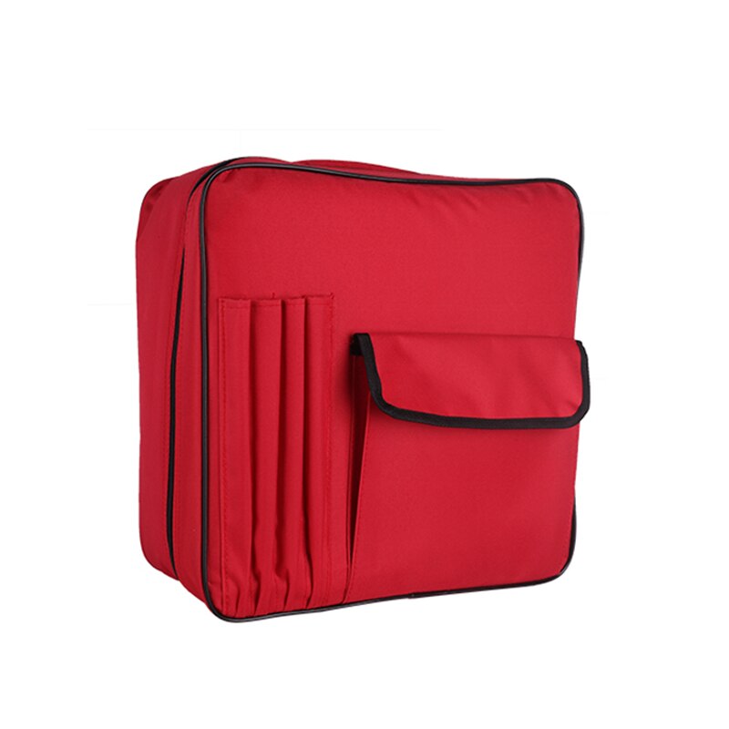 14 Inch Snare Drum Bag Backpack Case with Shoulder Strap Outside Pockets Durable: Red