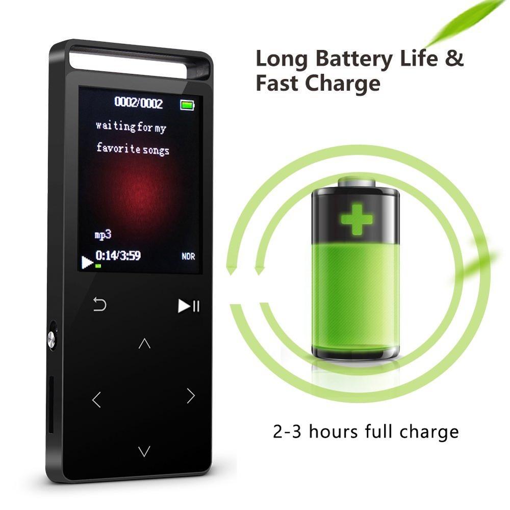 All Metal Bluetooth MP4 Player 16GB Touch Button Supports Video, Pedometer, Voice Recorder, E-Book, FM Radio